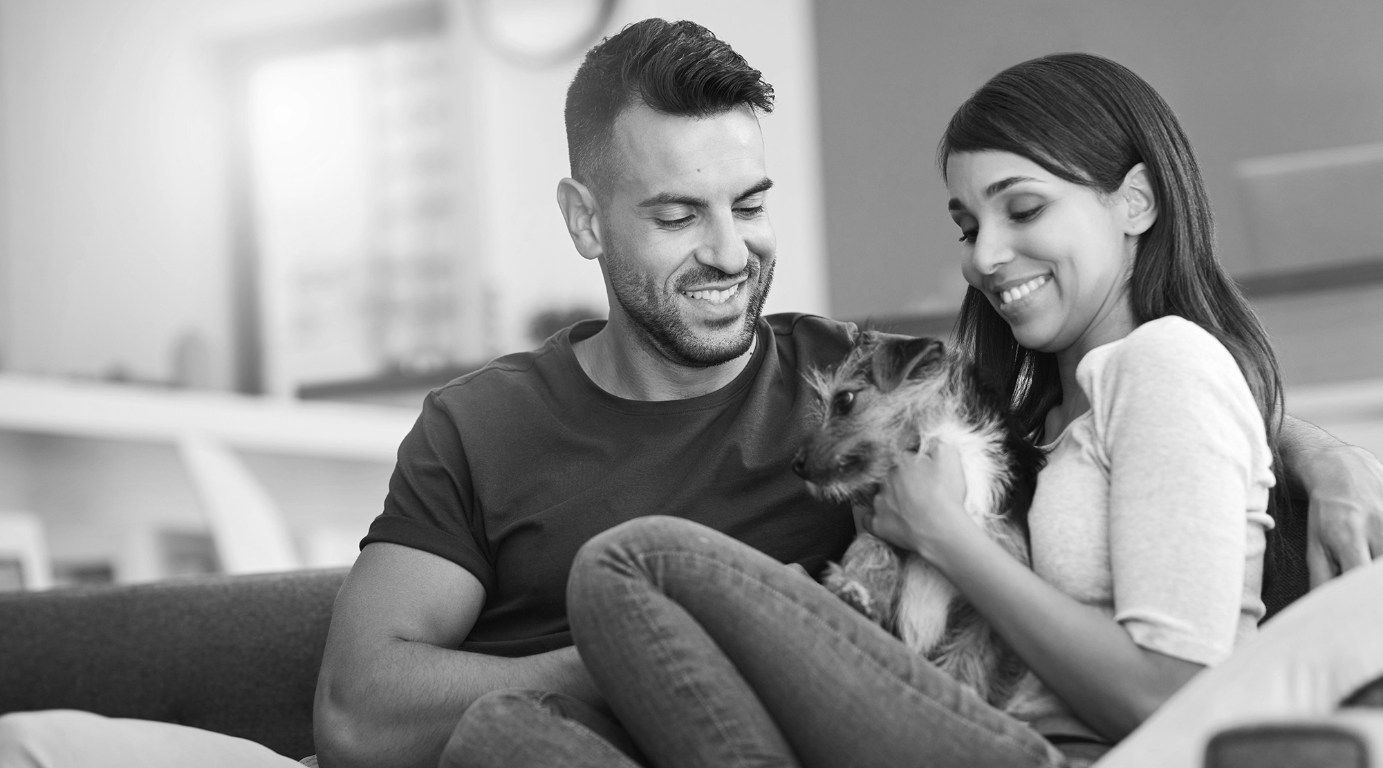 Azara happy couple with puppy